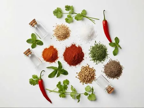 Chilli, česnek, římský kmín, koriandr a další suroviny pro přípravu Harissy.