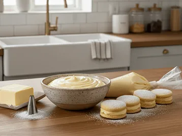 Krém s vaječným koňakem v zdobícím sáčku.