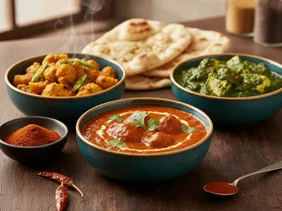 Indická kuchyně s chilli.