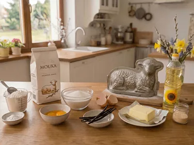 Ingredience na velikonočního beránka.