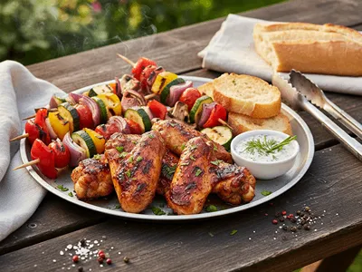 Grilované křidýlka.