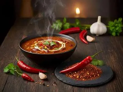 Fazolová polévka s kořením Drákulova smrt.