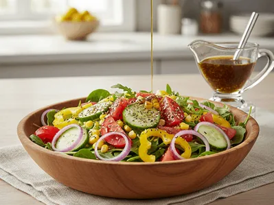 Zeleninový salát se sušenými bylinkami.