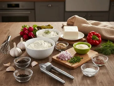 Suroviny na česnekovou pomazánku.