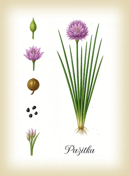 botanicky obrázek pažitky