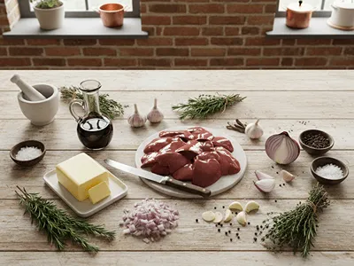 Suroviny na játrovou paštiku.