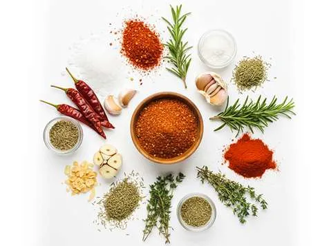 BBQ koření – směs jedlé soli, chilli, česneku, cibule, rozmarýnu, celeru, tymiánu a sladké papriky pro grilování.