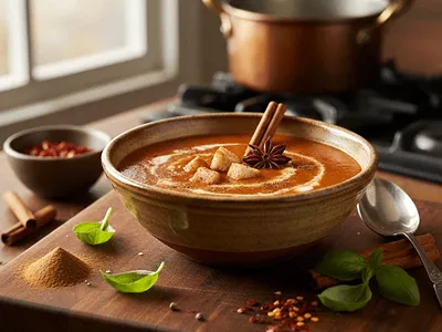 Rajská polévka se skořicí.