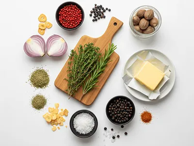 Koření a bylinky vhodné do játrové paštiky.