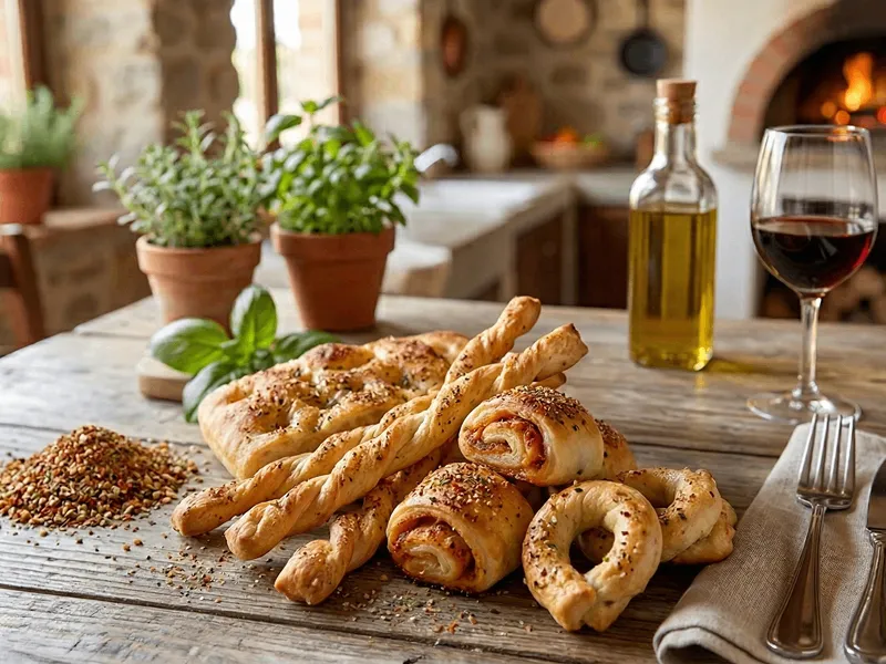 Pečivo s pizza kořením.