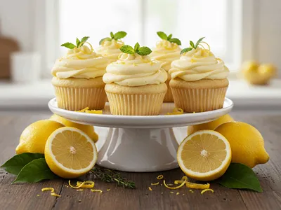 Citronové cupcakes.