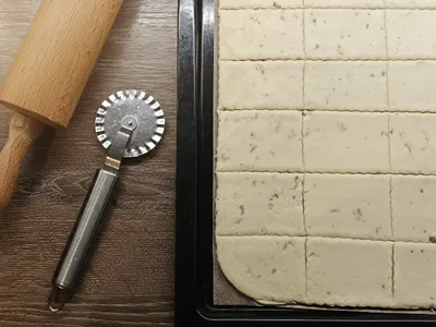 Přesňáky nakrájené rádýlkem.