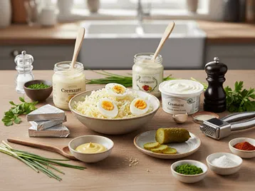 Ingredience na chlebíčkovou pomazánku.