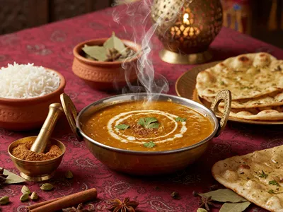 Polévka z červené čočky Dhal.