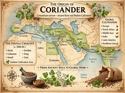 Původ koriandru.