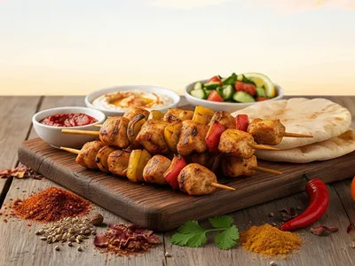 Grilované šašliky s kořením orient gril.