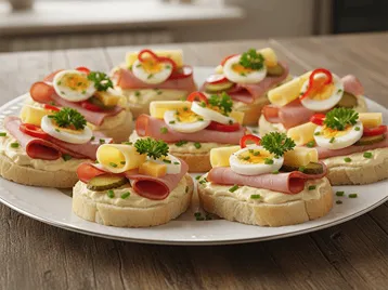 Klasické zdobení chlebíčků.