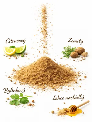 Chuť a vůně mletého koriandru. 