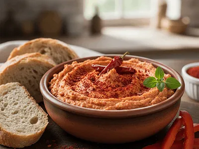 Pomazánka s čubricí červenou.