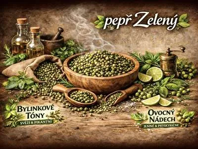 Historické znázornění zeleného pepře.