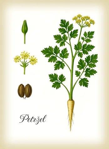 botanicky obrázek petržele