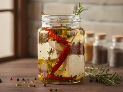 Nakládaná zelenina s chilli papričkami.