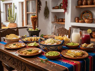 Jídla mexické kuchyně.