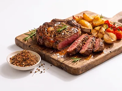 Steak s kořením desperado.