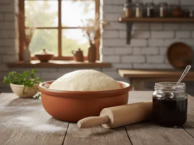 Kynuté těsto na koblihy.