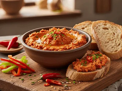 Pomazánka s kohoutím kořením. 