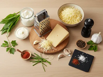 Suroviny na sýrovou pomazánku.