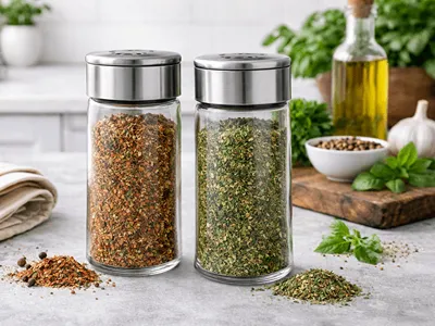 Čubrica zelená a červená v kořenkách.