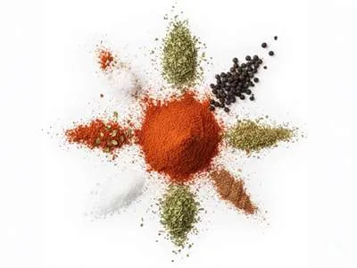 Koření a bylinky v čubrici červené.