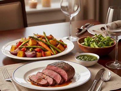 Pečená zelenina jako příloha k masu.