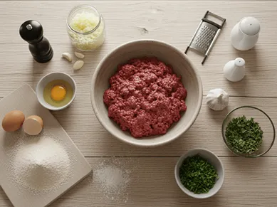 Ingredience na přípravu knedlíčků.