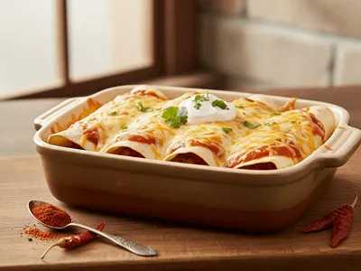 Enchiladas s chilli.
