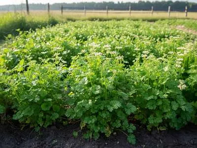 Pěstovaní koriandru.